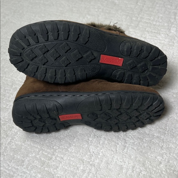 KHOMBU brown suede leather and faux fur ankle snow boots 7 - Picture 6 of 11